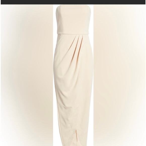 WAYF The Angelique Strapless Tulip Gown in Champagne Size small - Picture 6 of 8